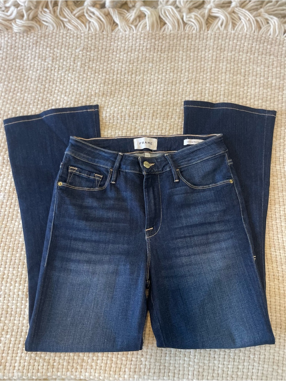 Frame Denim Le Crop Mini Boot Jeans in Dark Indigo